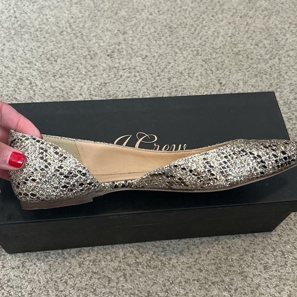 J. Crew Audrey Metallic Snakeskin Flats in Gold Brown, 7.5 - Picture 7 of 14